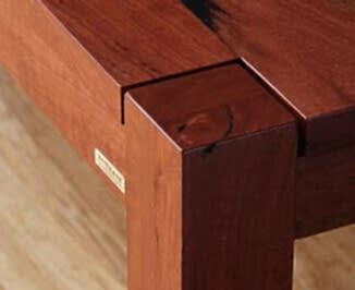 Brighton wooden dining tables Adelaide - jarrah timber detail