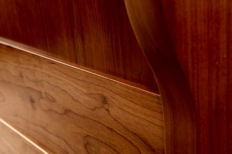 Avignon Sleigh Bed - frame detail - solid timber furniture adelaide