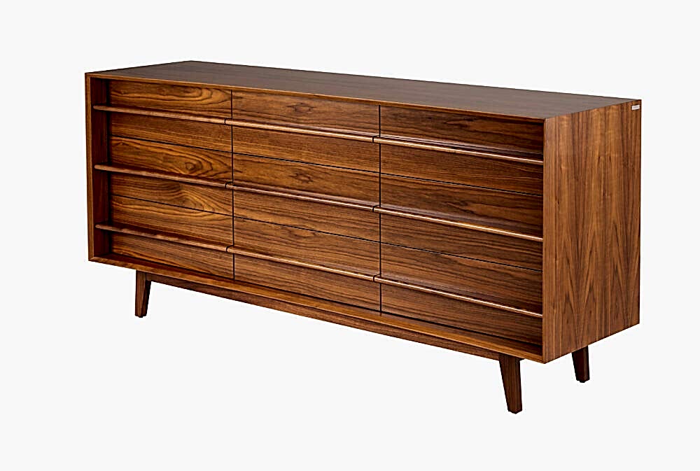 South Australian Made Dan Bedside Table Solid Timber Walnut with 9 drawers.