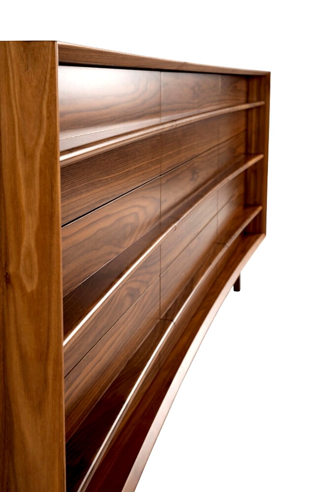 South Australian Made Dan Bedside Table Solid Timber Walnut with 9 drawers.