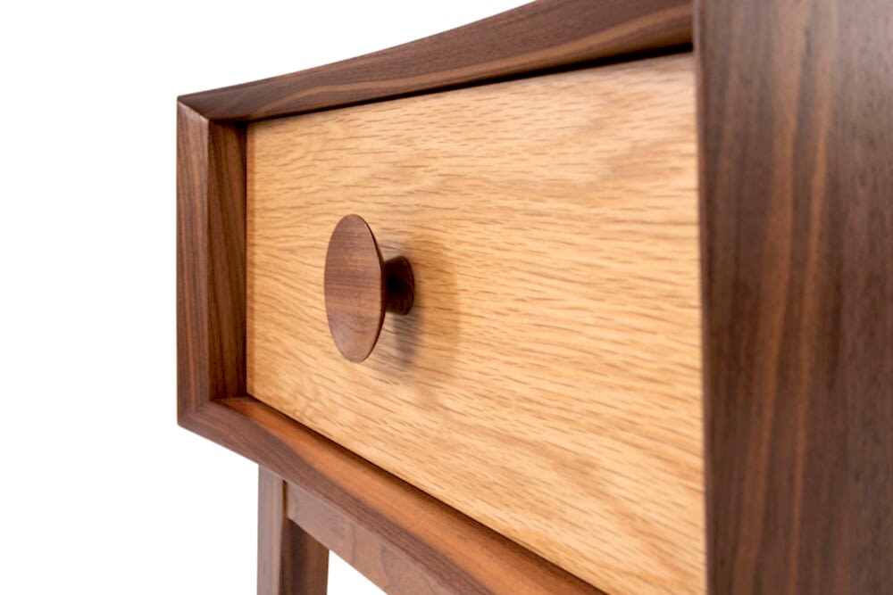South Australian Made Dan Bedside Table Solid Timber American Oak and Walnut
