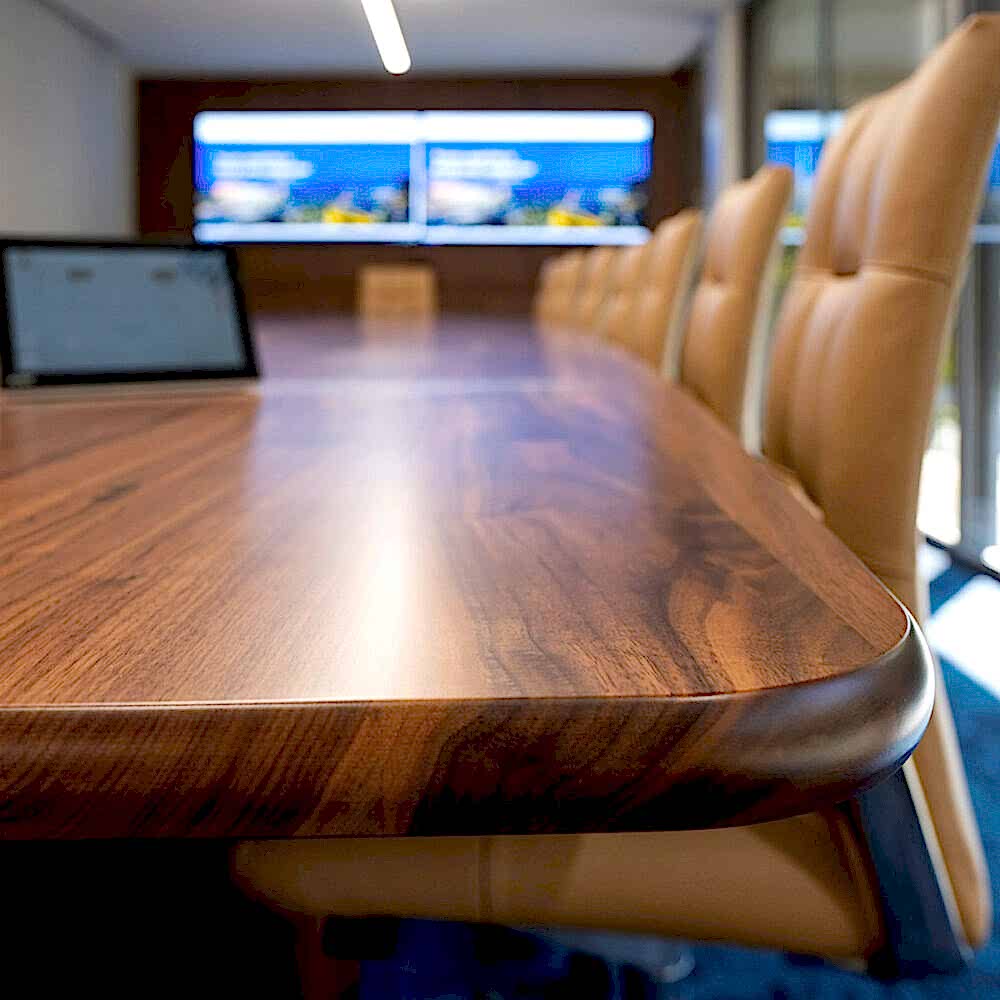 Sitzler boardroom table adelaide - edge detail - Australian made furniture