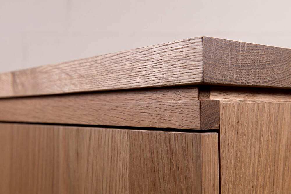 Solid timber top with rebated shadow line detail