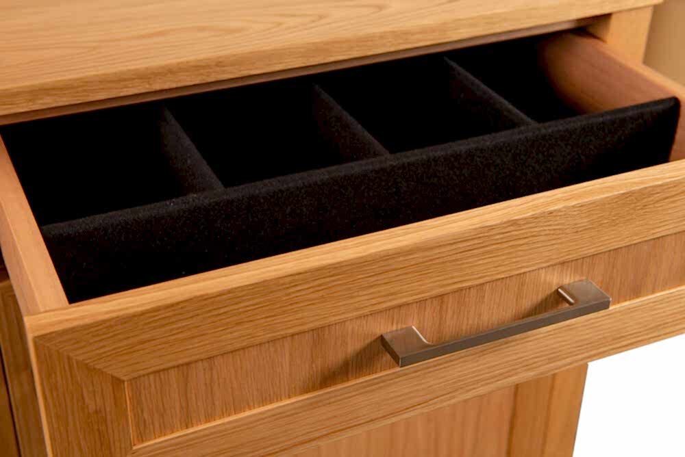 Medindie cabinet USA oak Cutlery drawer felt lined made in Adelaide