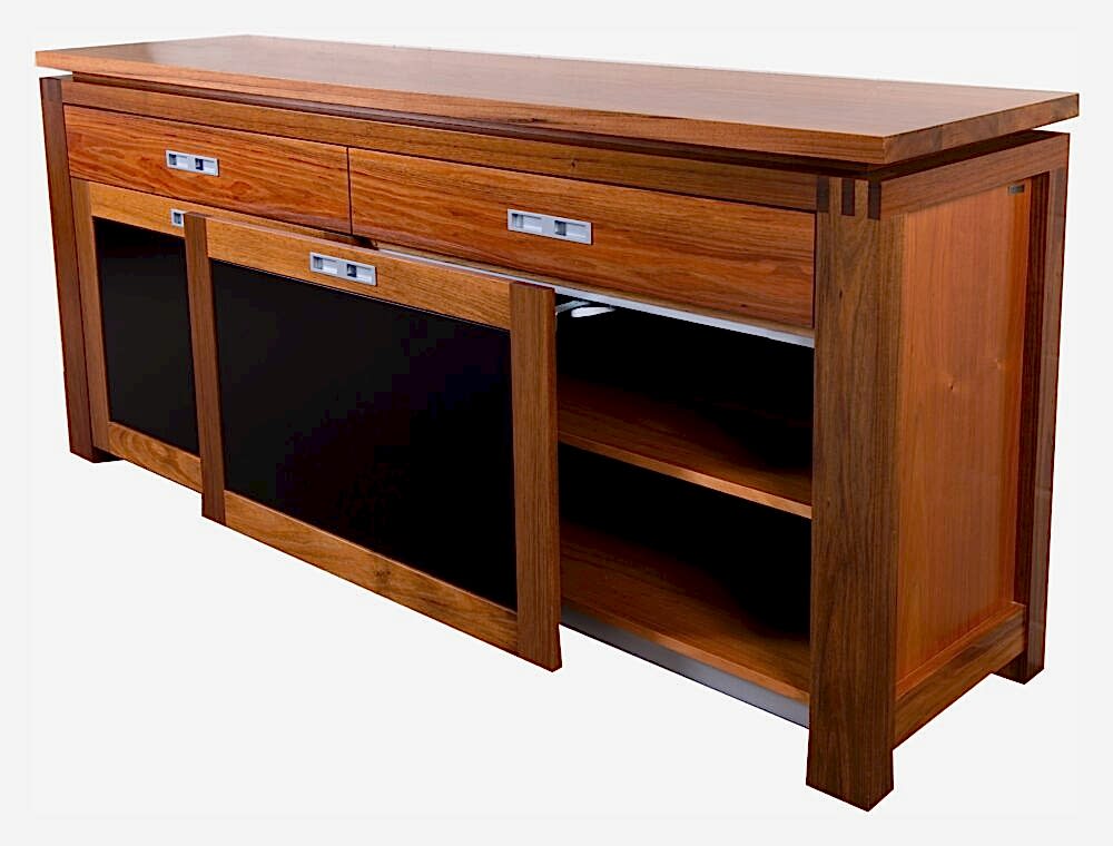 Richmond sideboard with sliding door mechanism in Blackwood made in Adelaide
