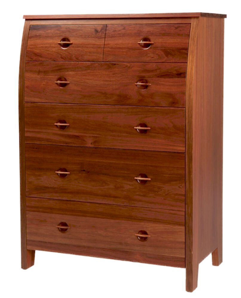 Chess Tallboy Adelaide - Blackwood timber 6 Drawer