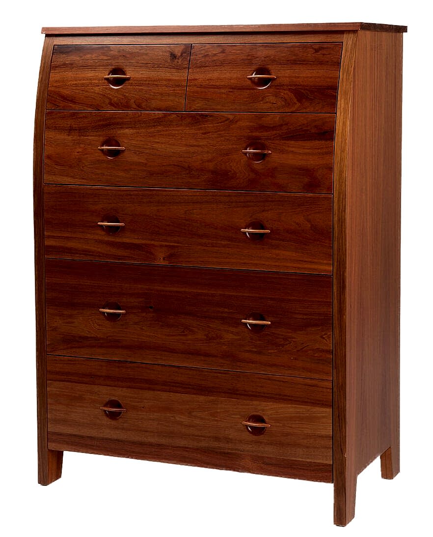 Chess Tallboy Adelaide - Blackwood timber 6 Drawer