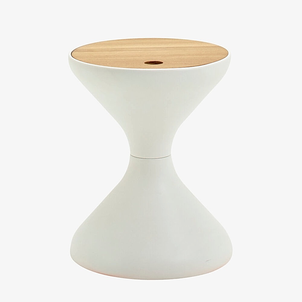 Gloster outdoor side table White, with Teak lid