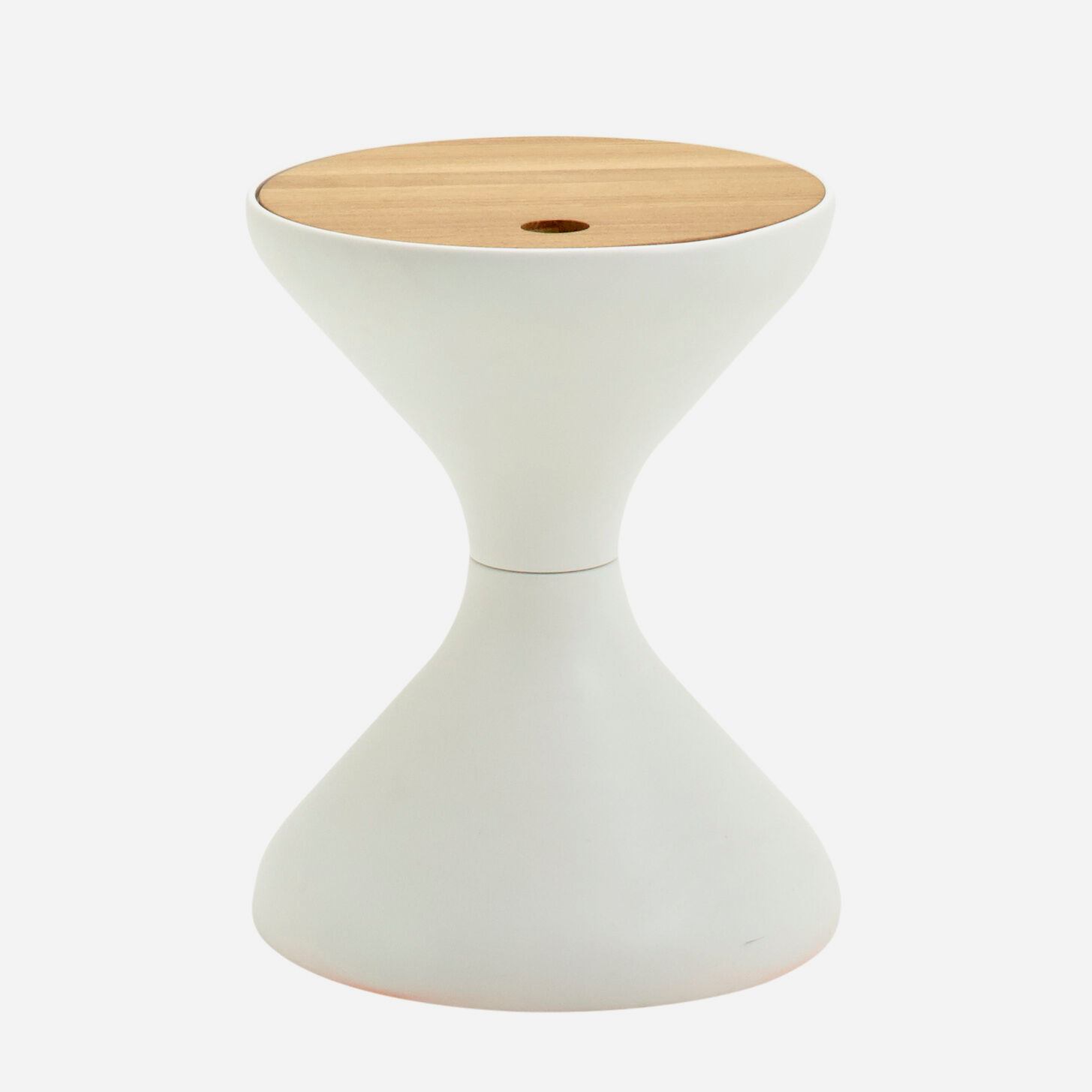 Gloster outdoor side table White, with Teak lid