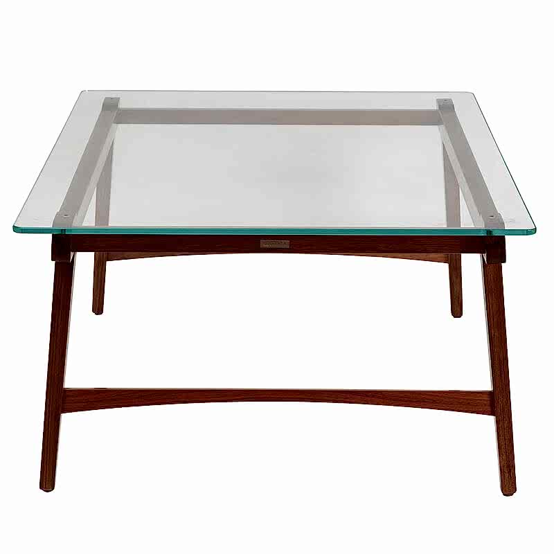 Arke Coffee Table glass top - side angle view