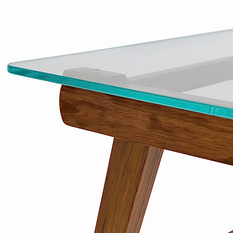 Arke wooden coffee Tables Adelaide - glass top detail