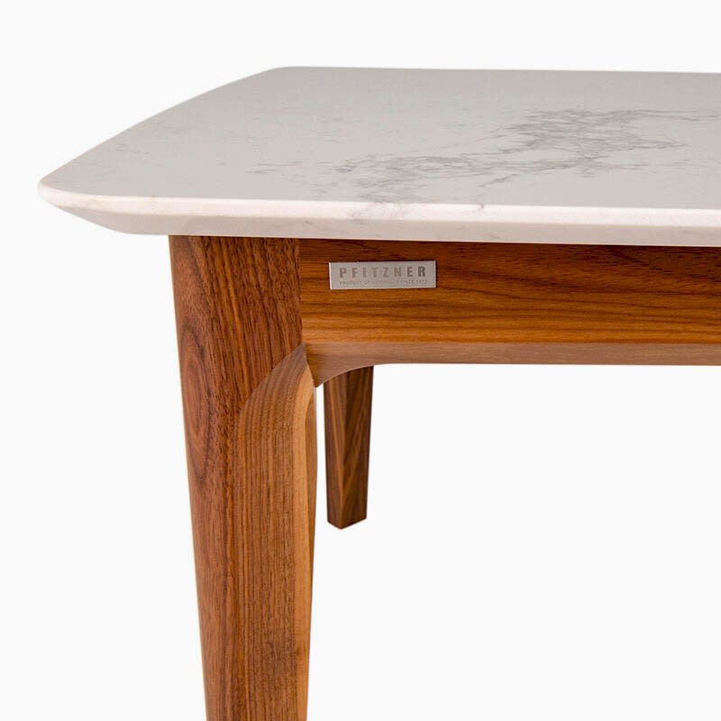 Dan Coffee table Adelaide stone top - Pfitzner logo detail