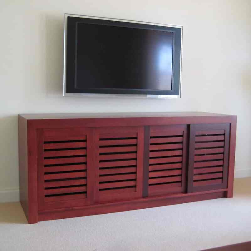 Custom timber entertainment units - 4 doors