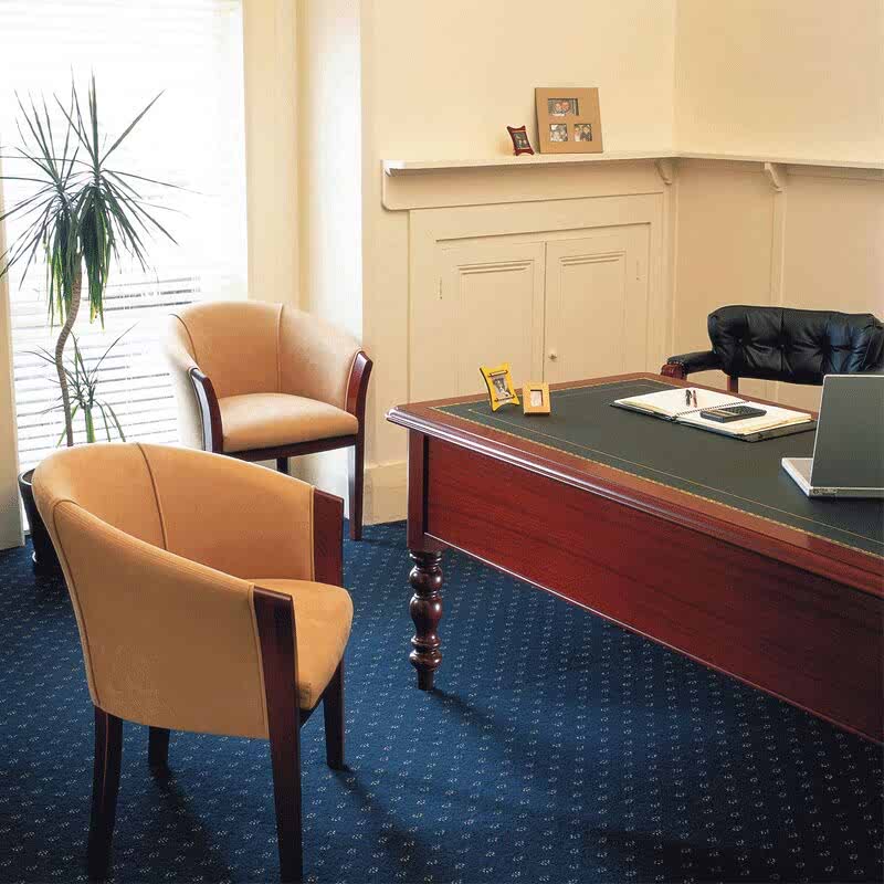 Barrister Office Desk - solid timber furniture adelaide - 2 office chairs
