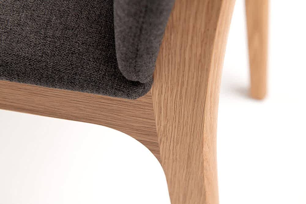 Finn dining chair - padded seat and backrest detail