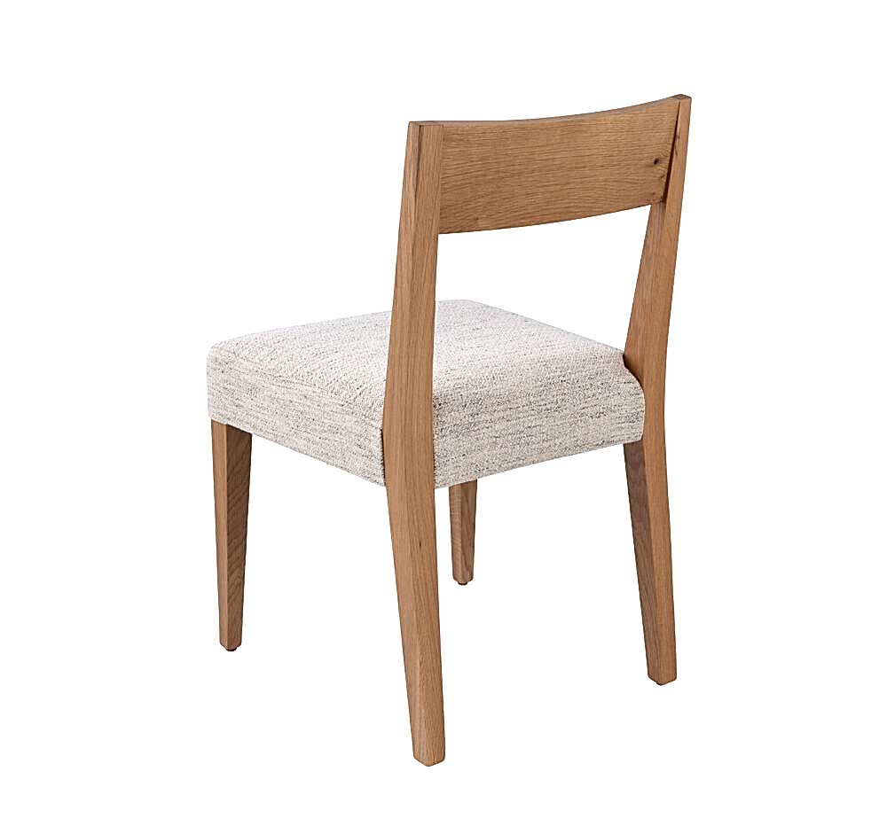 Adelaide, South Australian made solid timber Tahoe dining chair with a timber back, view of back.
