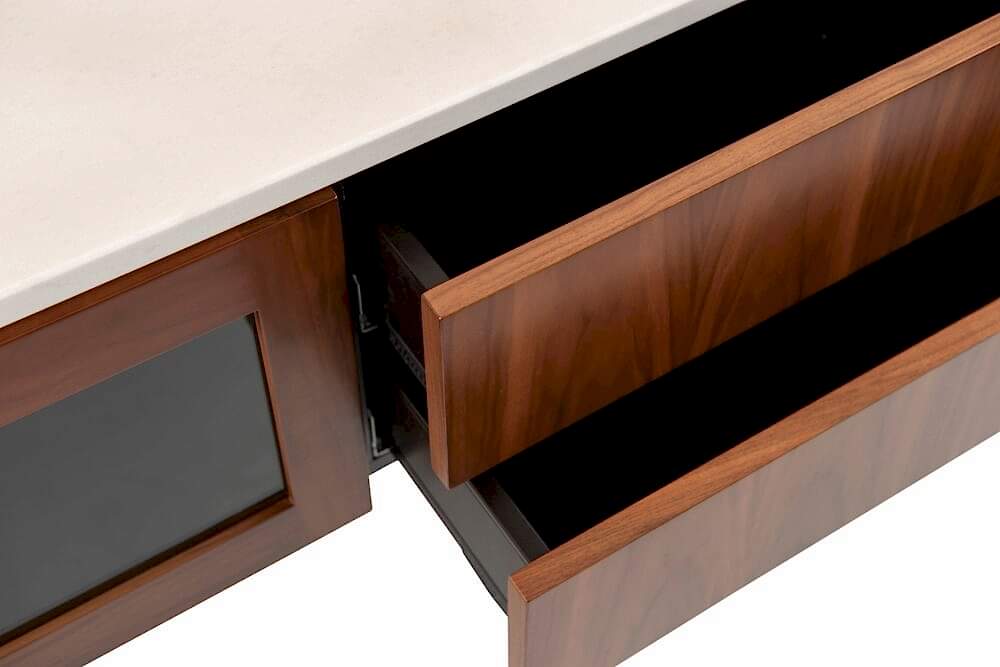 Dan wall mounted entertainment cabinet with Stone top