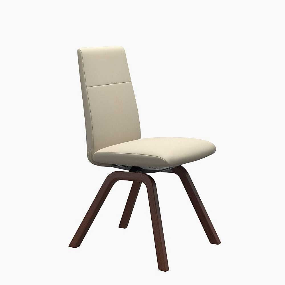 Stressless Chilli Reclining Dining Chair with wood D200 Legs and Batick Cream White Leather