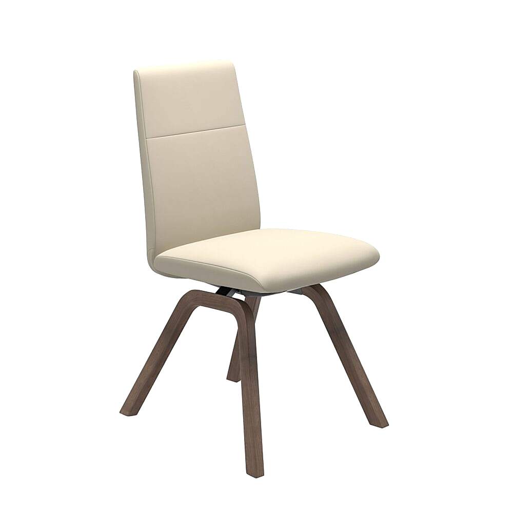 Stressless Chilli Reclining Dining Chair with wood D200 Legs and Batick Cream White Leather