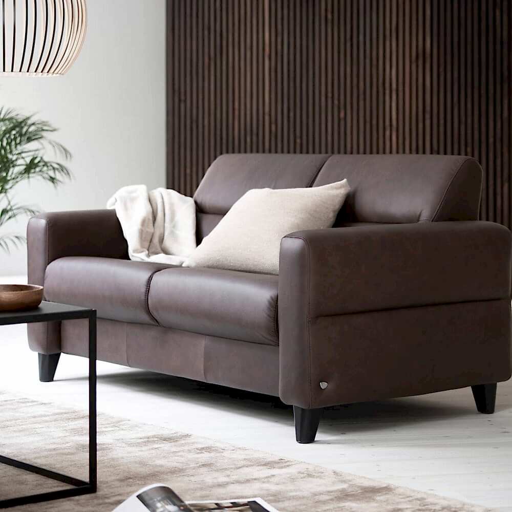 Stressless Fiona Sofa - 2 seater leather lounges adelaide - wooden legs
