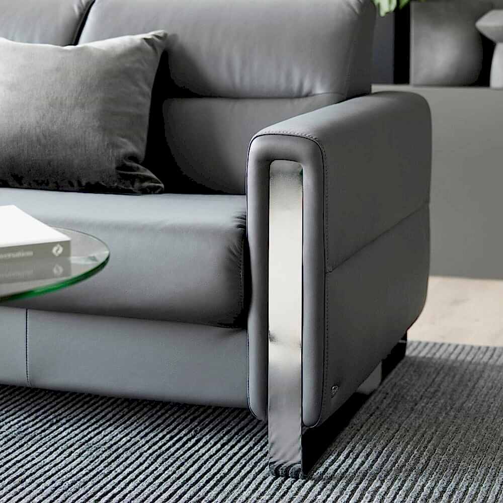 Stressless Fiona Sofa - polished metal arms