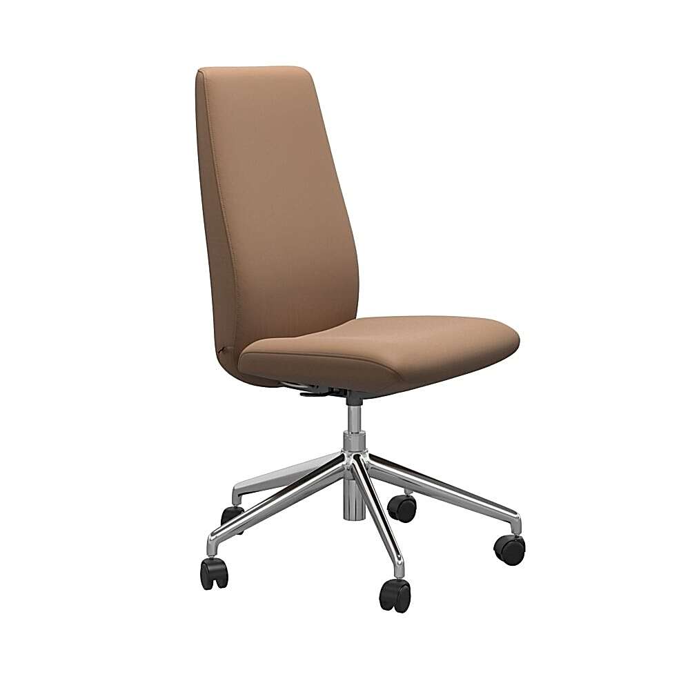 Stressless laurel home office chair - brown fabric chrome base