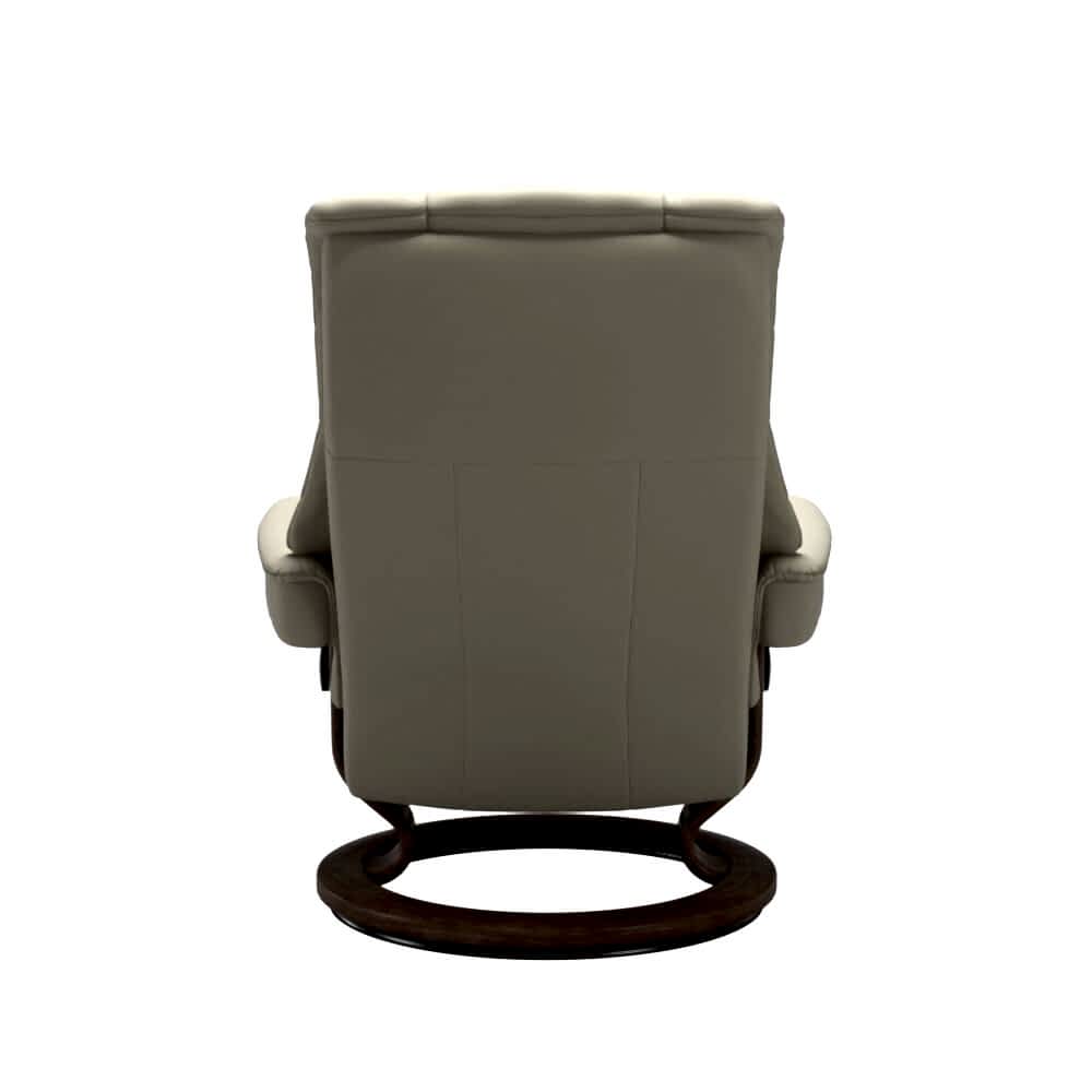 Stressless Mayfair Recliner Classic Base Walnut with Paloma leather Light Grey White