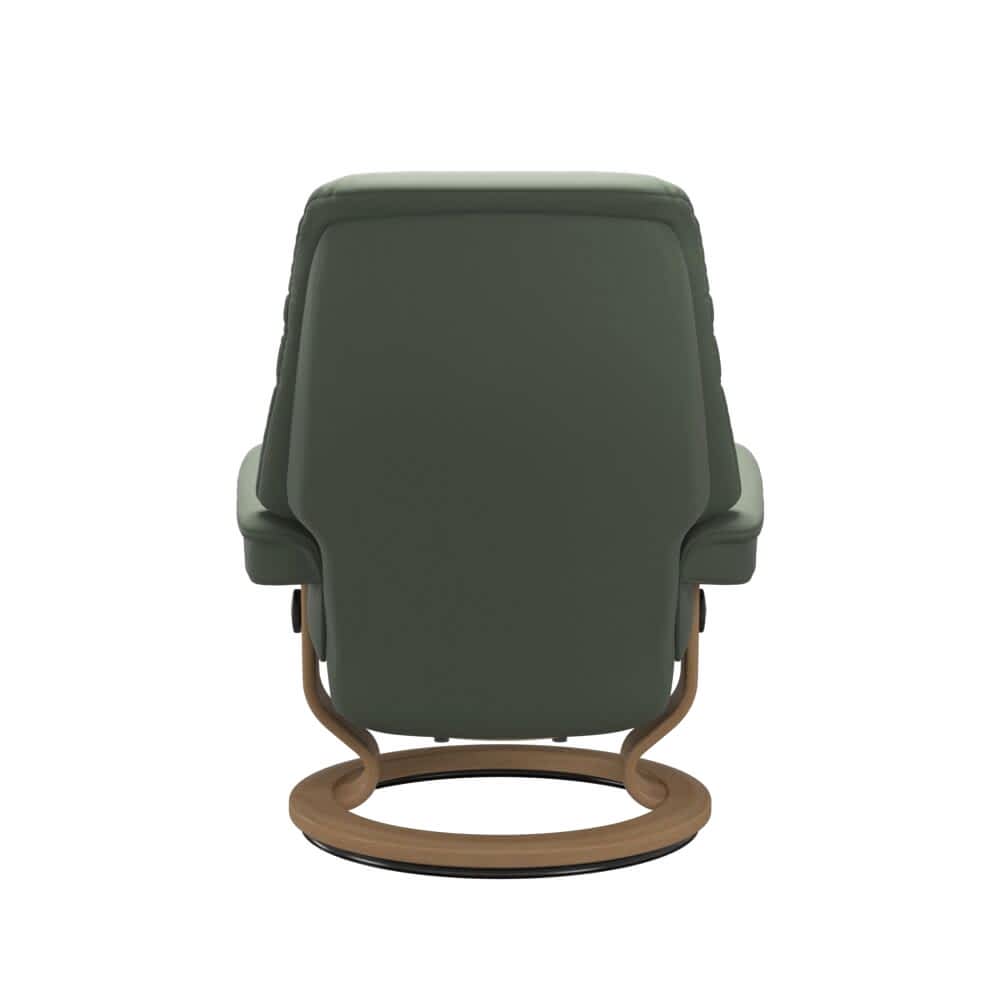 Stressless Sunrise Recliner Classic Base oak thyme green leather