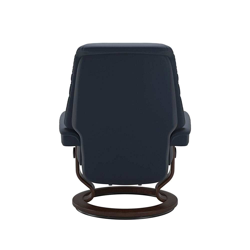 Stressless Sunrise Recliner Classic Base Brown with Paloma leather Dark Blue