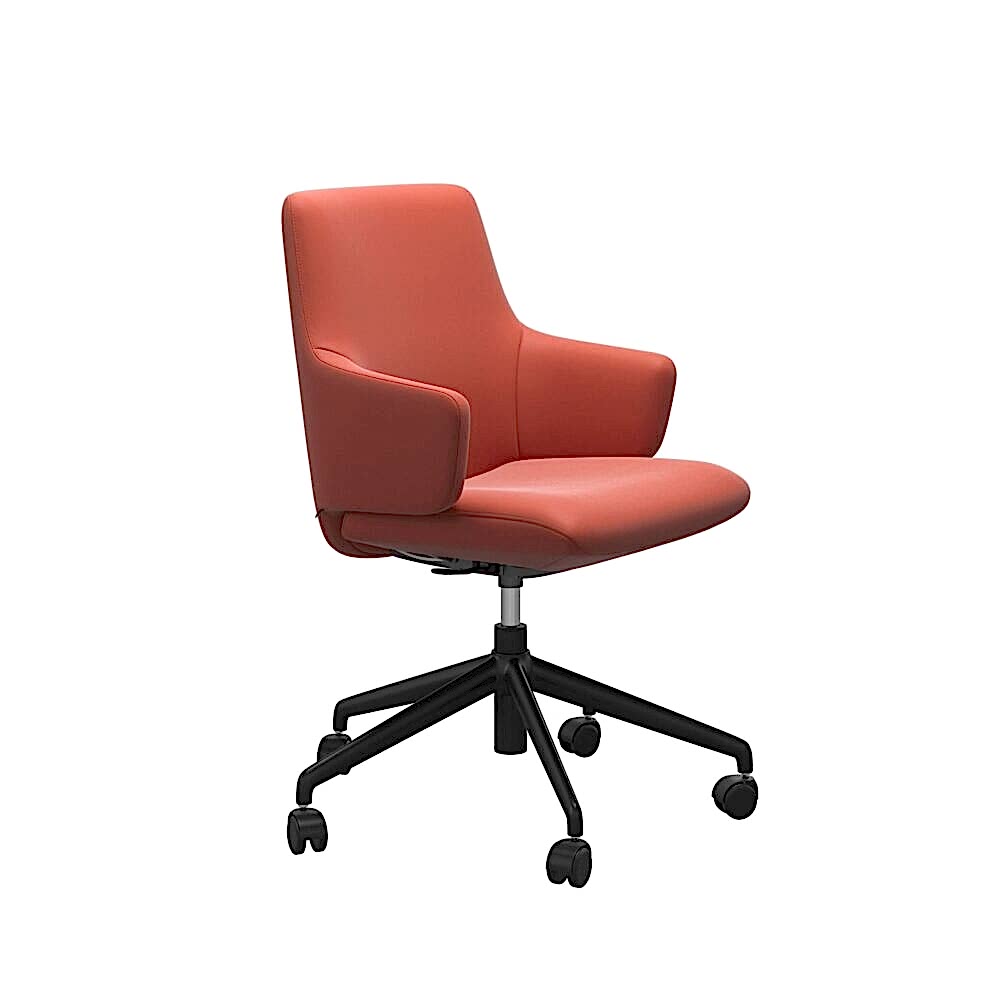 Stressless laurel home office chair - brown leather with arms black base