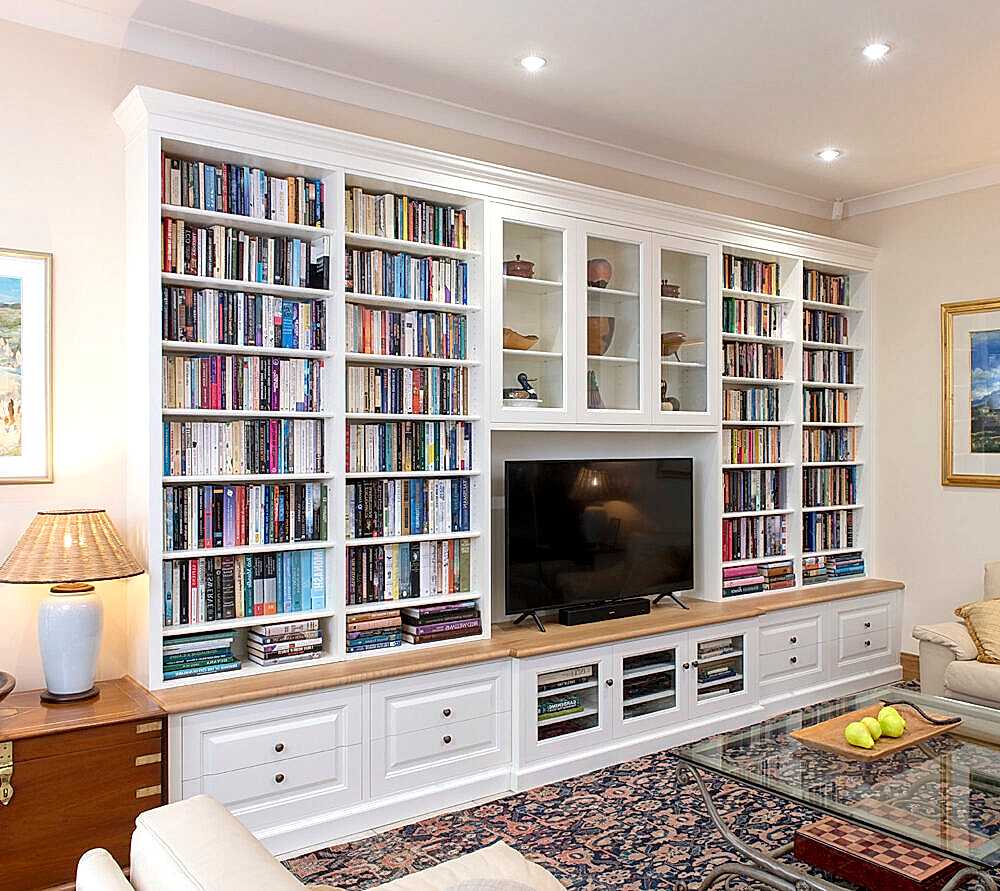 Built in bookshelves adelaide incorporates entertainment unit - Australian made furniture