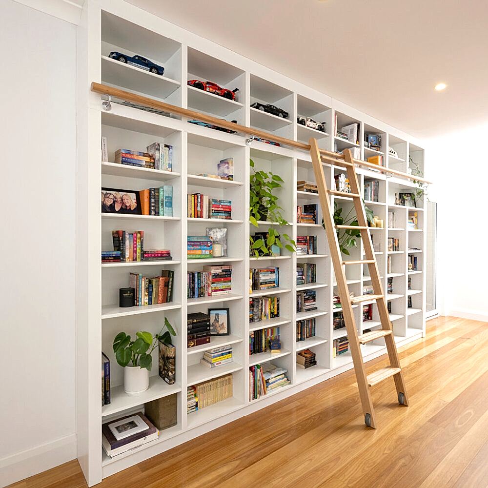 Sampson bookcases adelaide - white with ladder