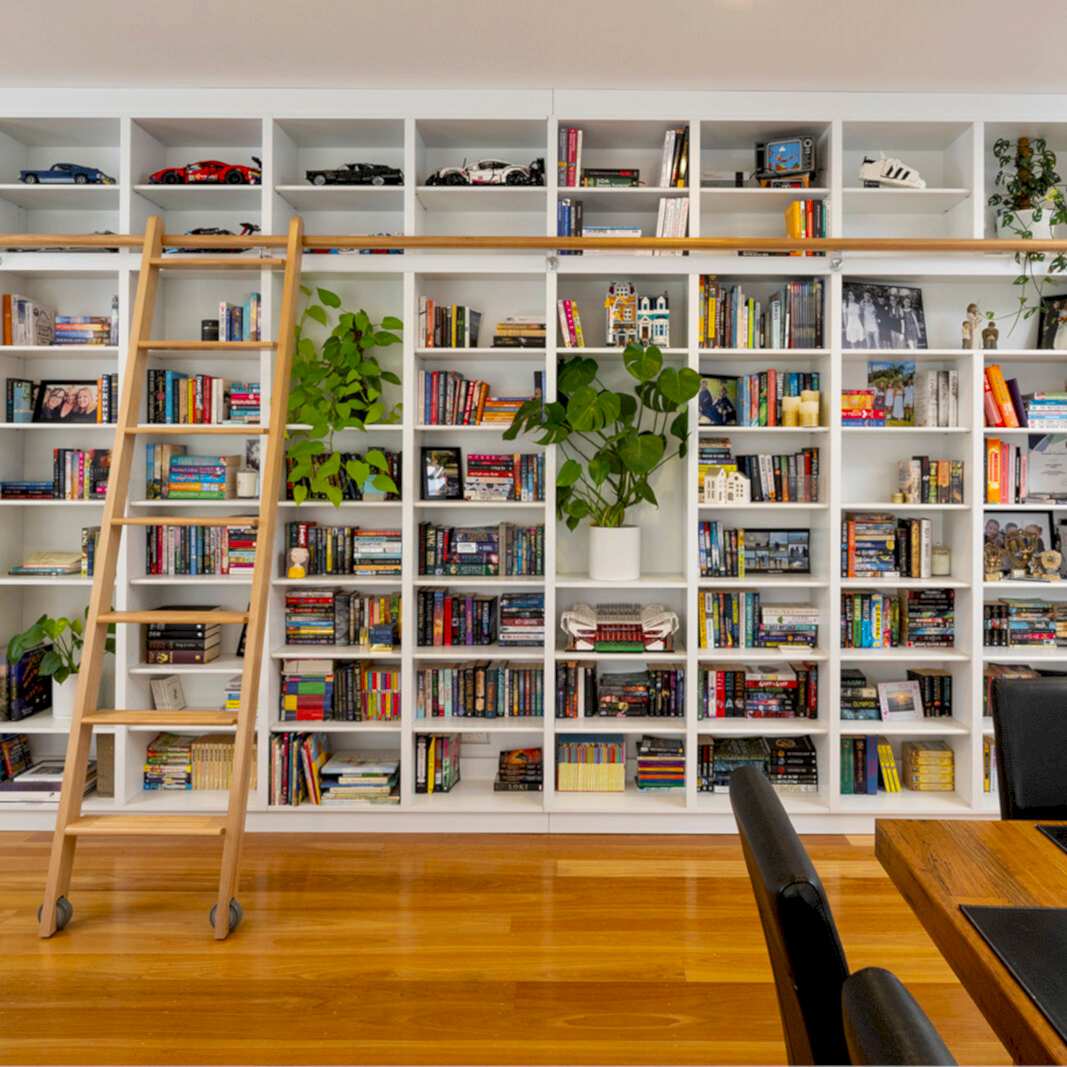 Sampson custom made bookcases in white - furniture manufacturer adelaide