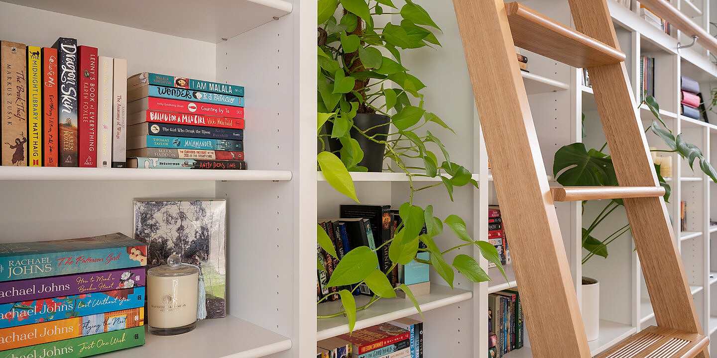 Bookcases Adelaide built in with ladder wall units