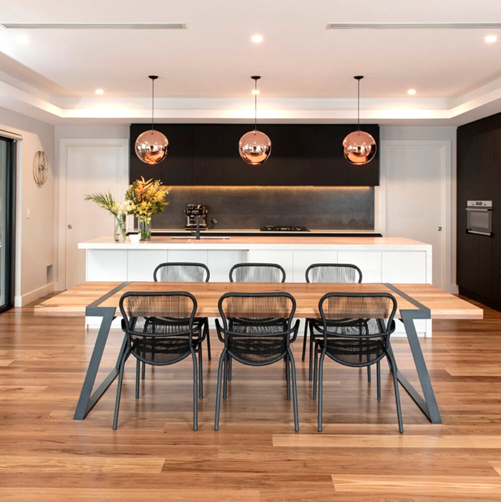 Sven wooden dining table Adelaide with six chairs