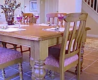 Melrose traditional dining table with chairs