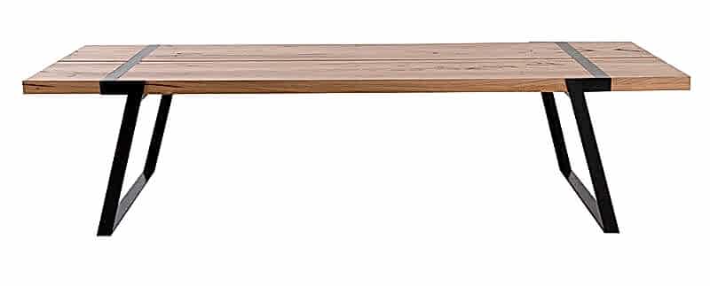 Sven wooden top dining table adelaide - black metal legs