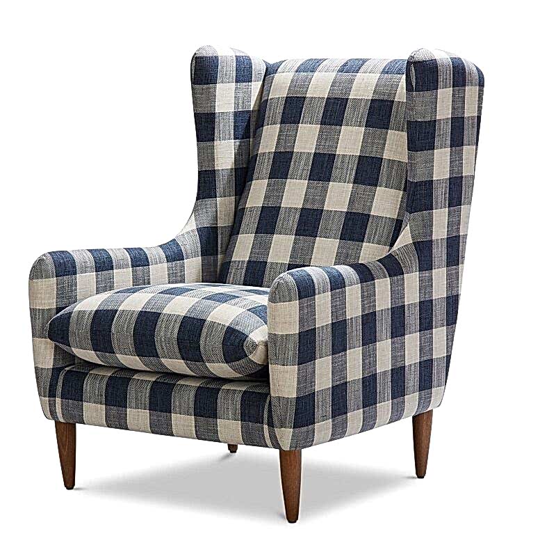 Heaton armchair - arlington indigo fabric - side
