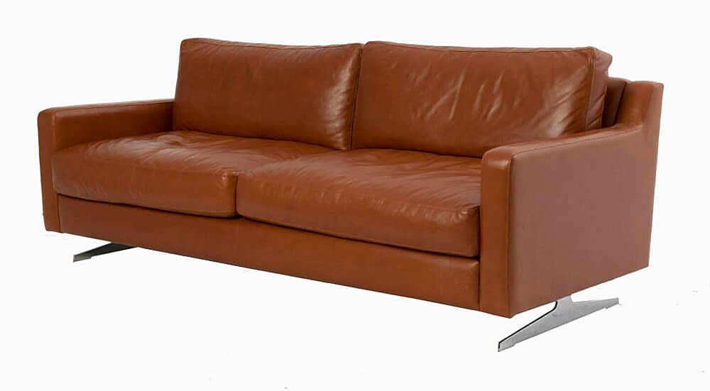 Newport Aston leather lounge adelaide with steel legs - Australian made furniture