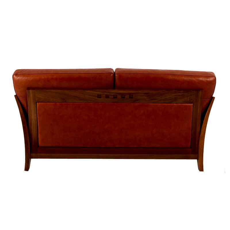Chess Timber leather lounges adelaide - backrest detail